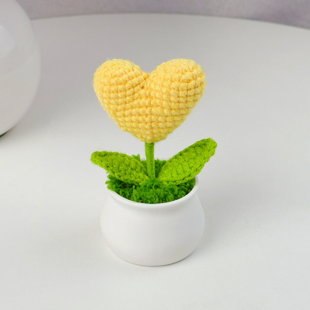 Yarn Sunflower Potted Decor – Simulated Flower Desk Ornament Gift