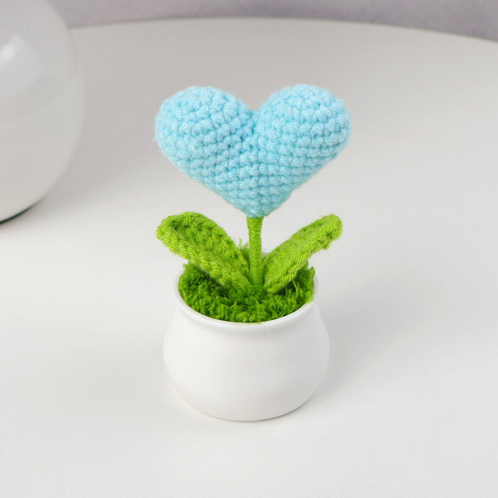Yarn Sunflower Potted Decor – Simulated Flower Desk Ornament Gift