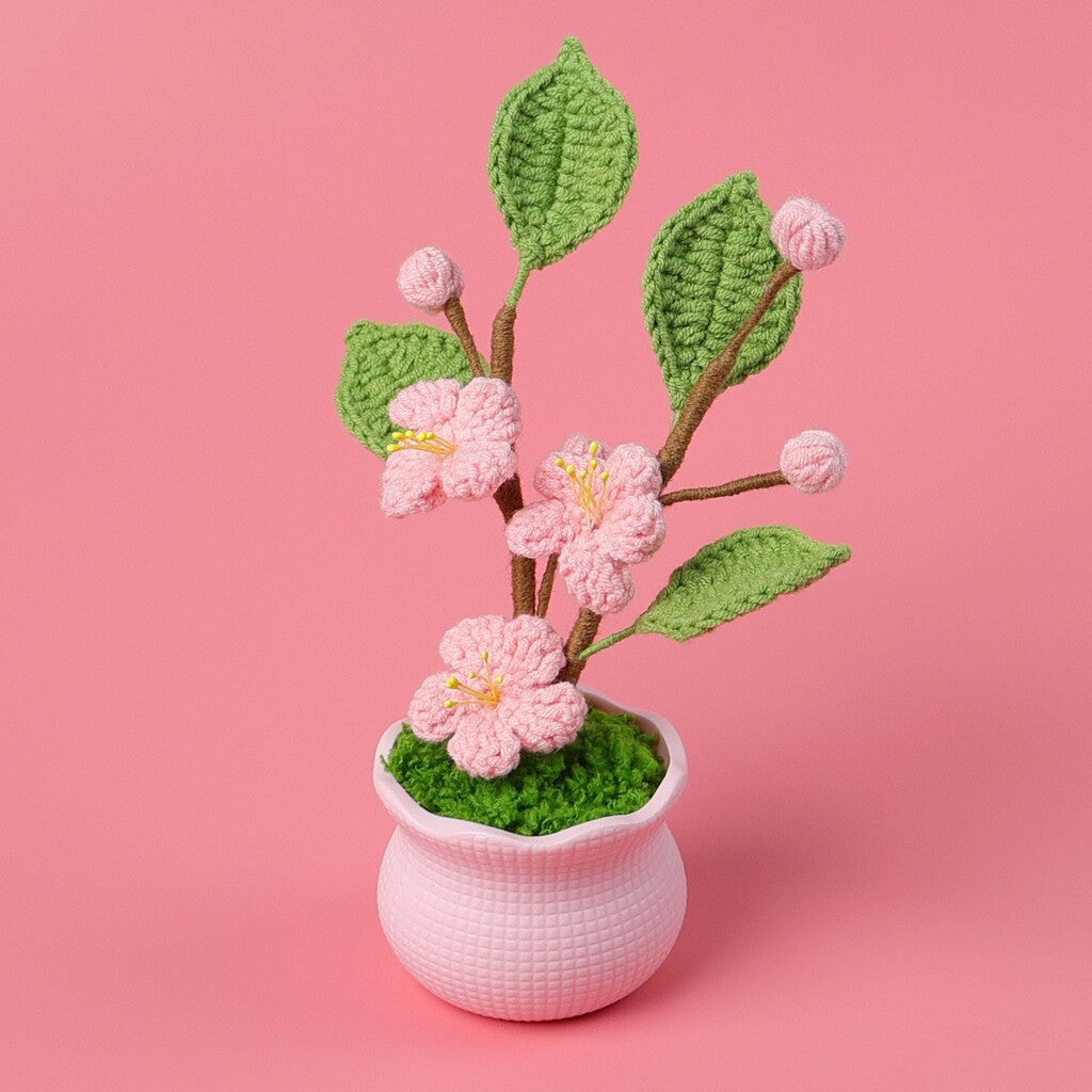 Yarn Sunflower Potted Decor – Simulated Flower Desk Ornament Gift
