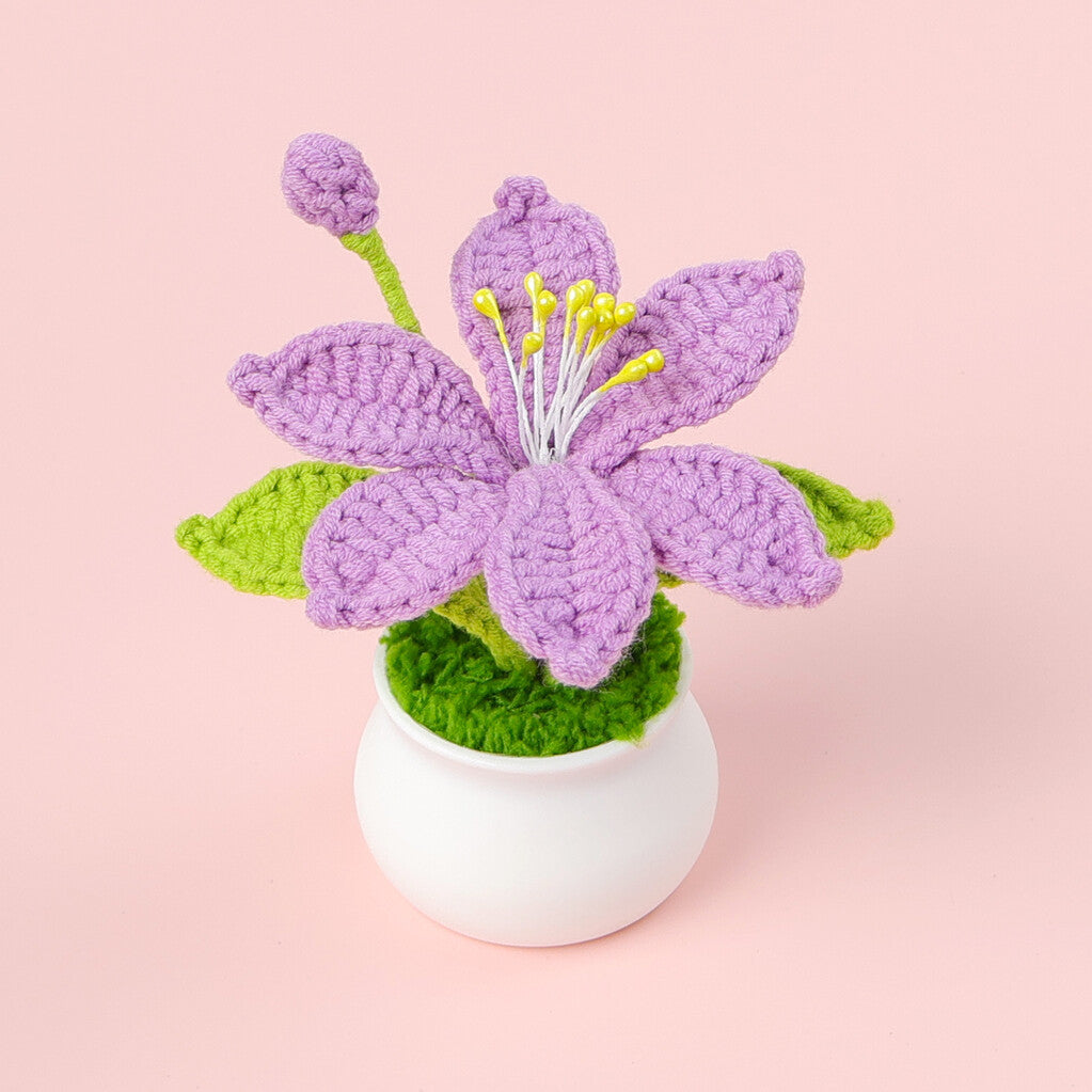 Yarn Sunflower Potted Decor – Simulated Flower Desk Ornament Gift