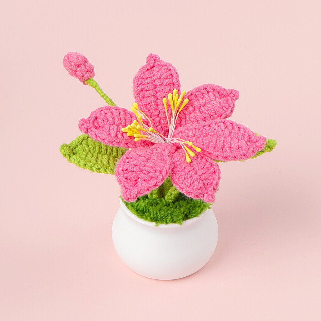 Yarn Sunflower Potted Decor – Simulated Flower Desk Ornament Gift