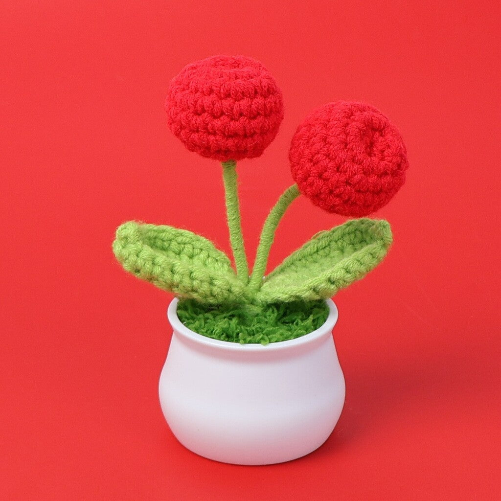 Yarn Sunflower Potted Decor – Simulated Flower Desk Ornament Gift