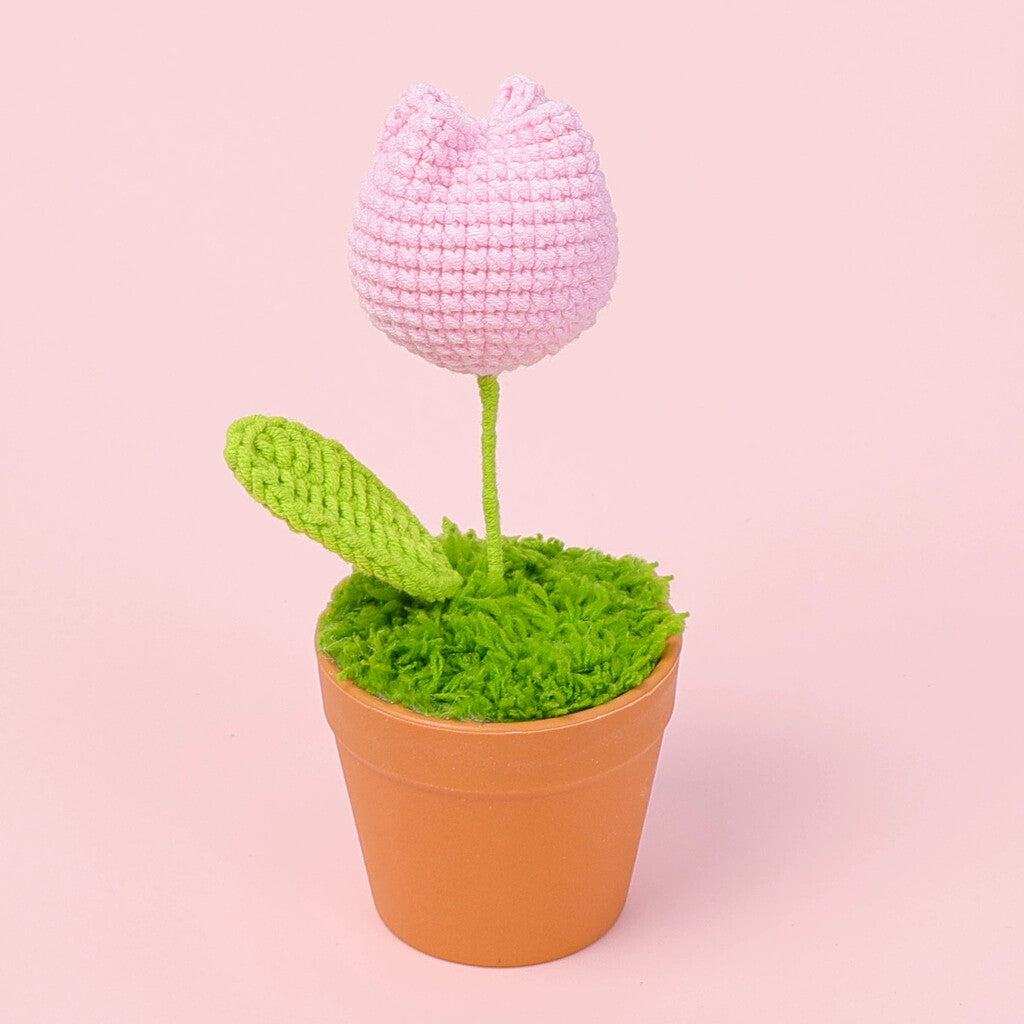 Yarn Sunflower Potted Decor – Simulated Flower Desk Ornament Gift