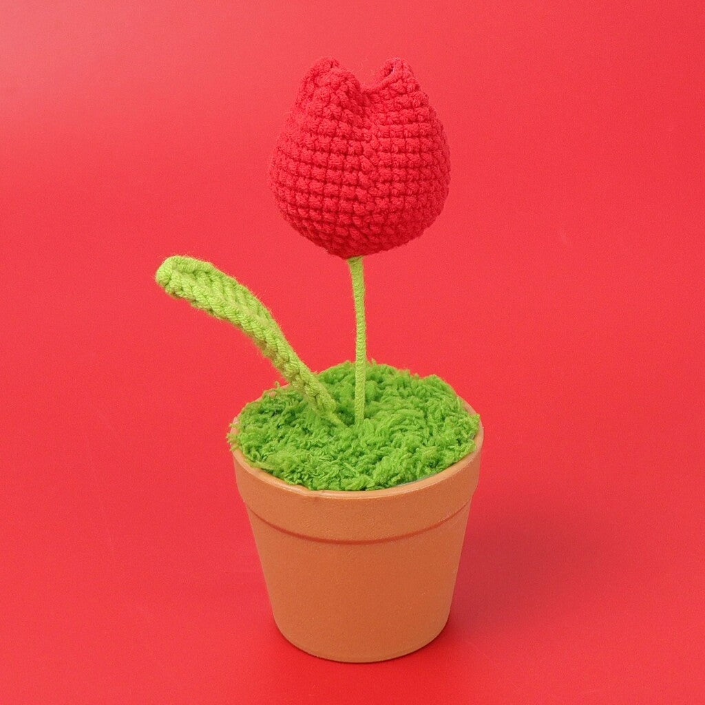 Yarn Sunflower Potted Decor – Simulated Flower Desk Ornament Gift