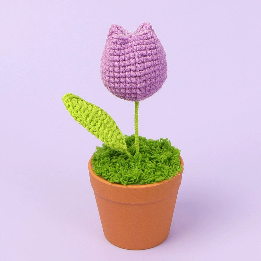 Yarn Sunflower Potted Decor – Simulated Flower Desk Ornament Gift