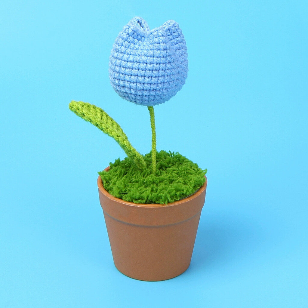 Yarn Sunflower Potted Decor – Simulated Flower Desk Ornament Gift