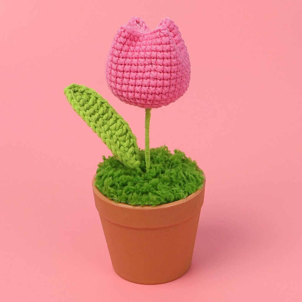 Yarn Sunflower Potted Decor – Simulated Flower Desk Ornament Gift