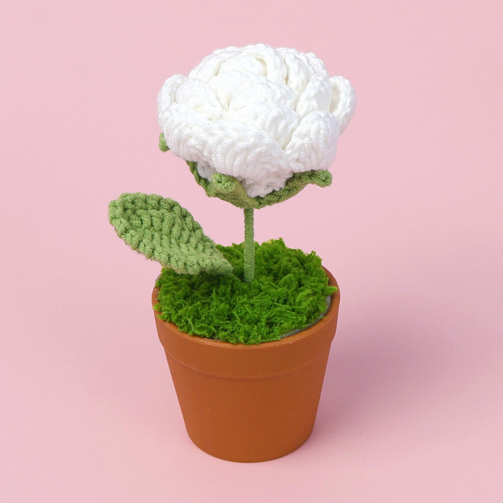Yarn Sunflower Potted Decor – Simulated Flower Desk Ornament Gift