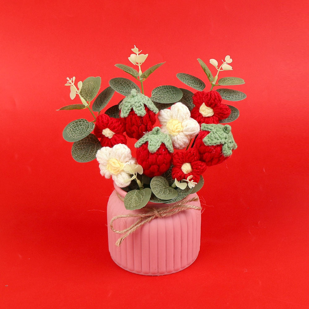 Yarn Sunflower Potted Decor – Simulated Flower Desk Ornament Gift