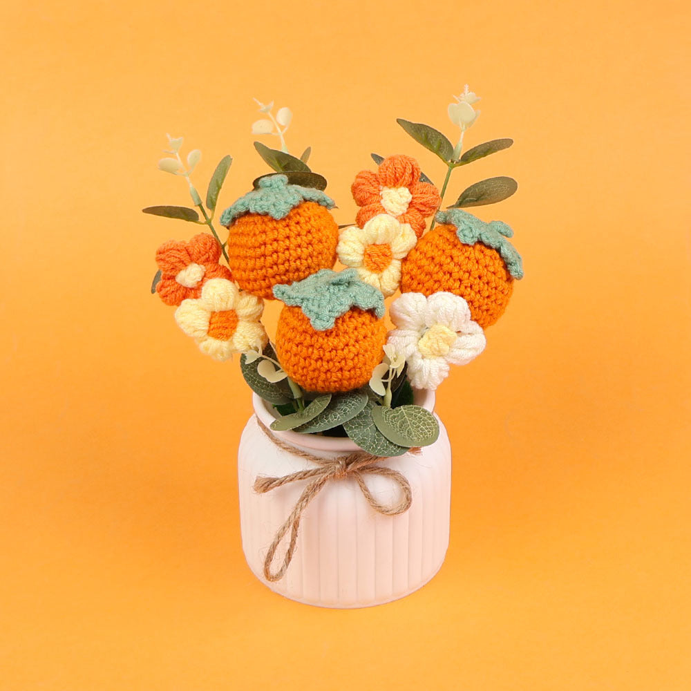 Yarn Sunflower Potted Decor – Simulated Flower Desk Ornament Gift