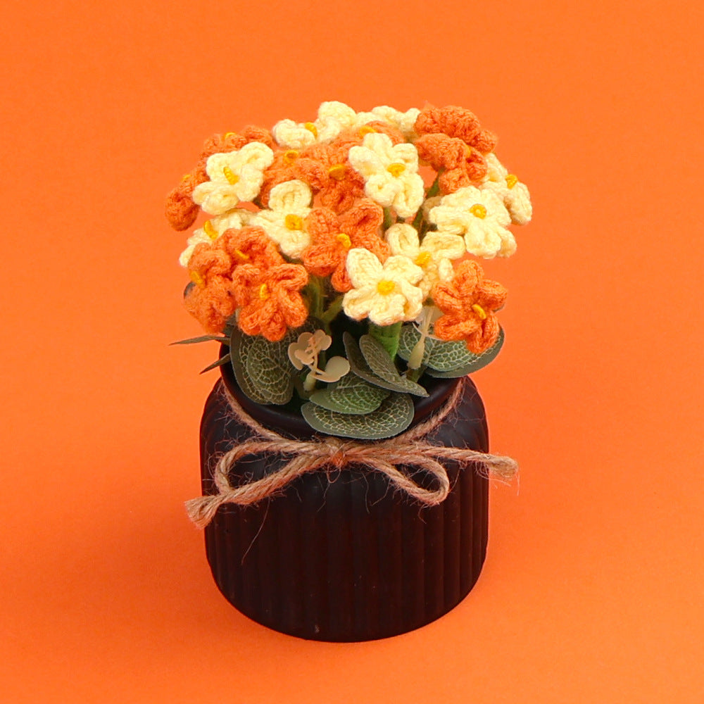 Yarn Sunflower Potted Decor – Simulated Flower Desk Ornament Gift