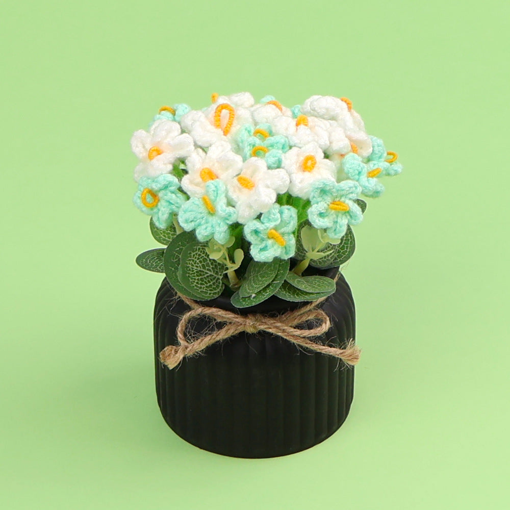 Yarn Sunflower Potted Decor – Simulated Flower Desk Ornament Gift