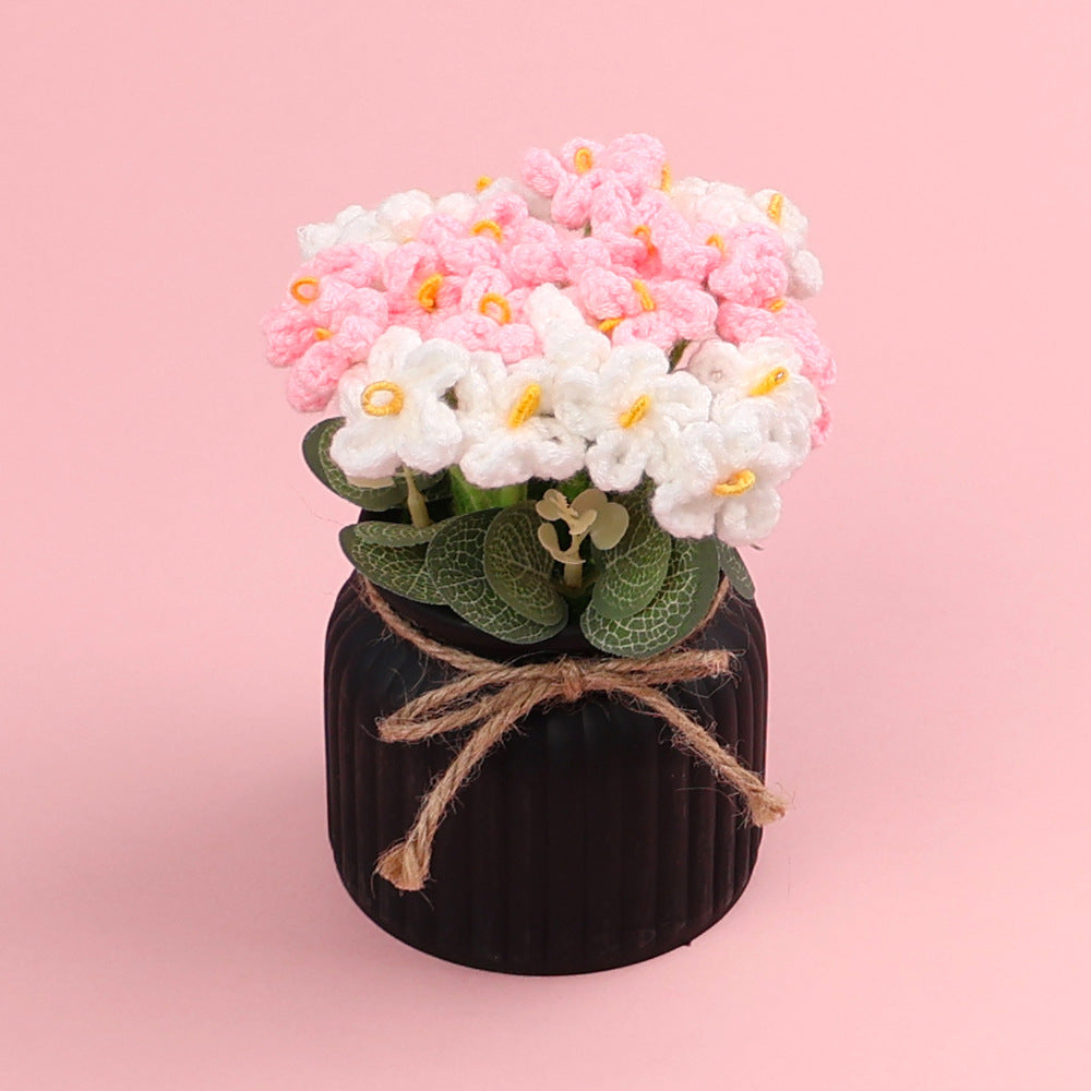 Yarn Sunflower Potted Decor – Simulated Flower Desk Ornament Gift
