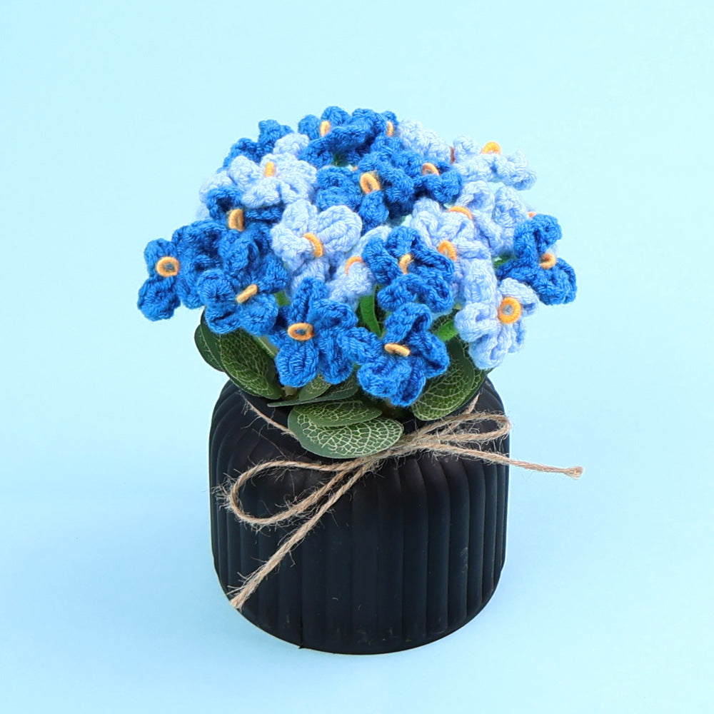 Yarn Sunflower Potted Decor – Simulated Flower Desk Ornament Gift