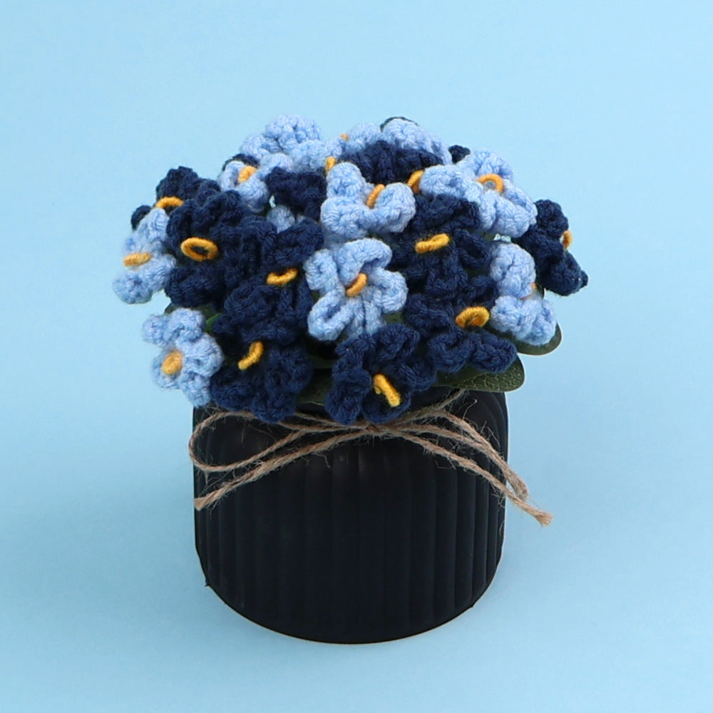 Yarn Sunflower Potted Decor – Simulated Flower Desk Ornament Gift
