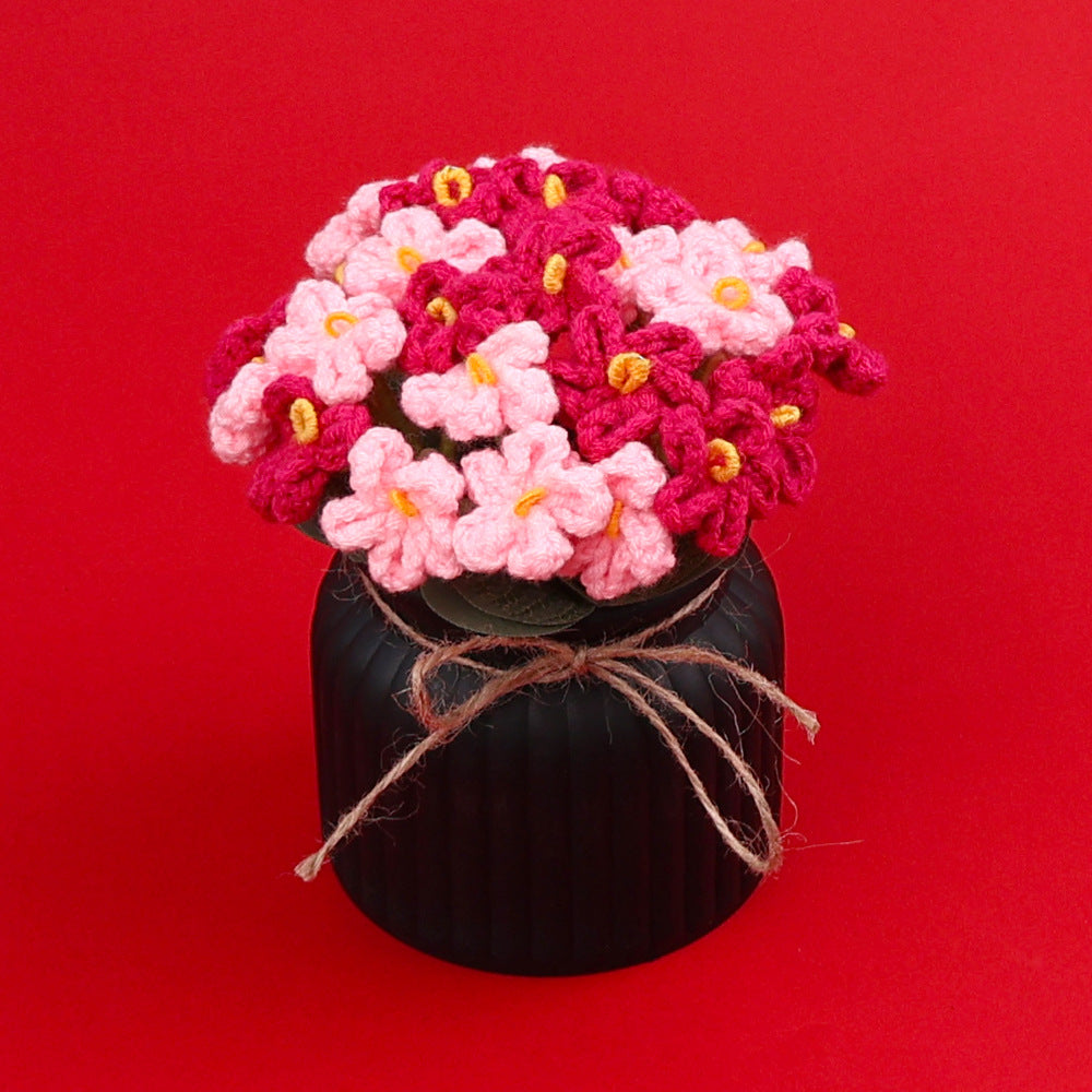 Yarn Sunflower Potted Decor – Simulated Flower Desk Ornament Gift
