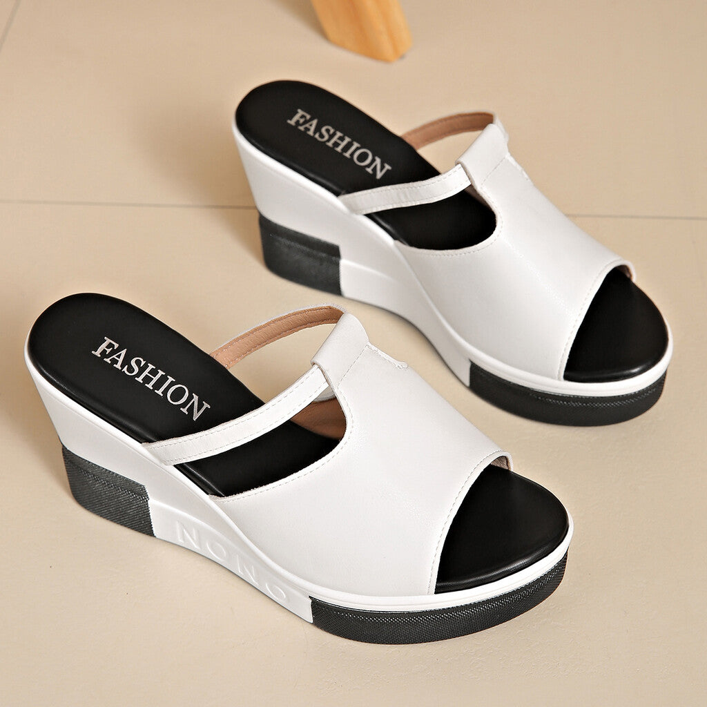 👡 Women's Wedge Sandals – With Crystal Embellishments, Wide Straps & Thick Sole, Comfortable & Elegant for Everyday Wear, Beach & Plus Sizes ☀️