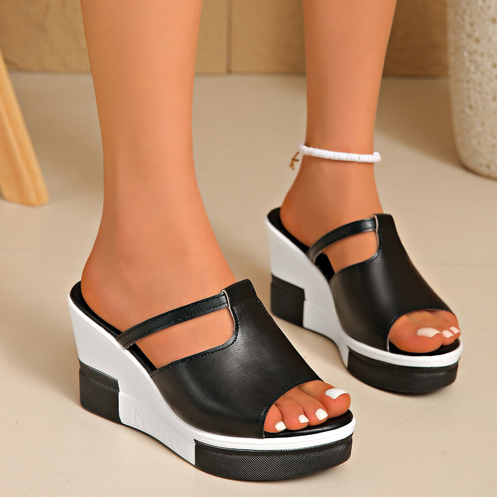 👡 Women's Wedge Sandals – With Crystal Embellishments, Wide Straps & Thick Sole, Comfortable & Elegant for Everyday Wear, Beach & Plus Sizes ☀️