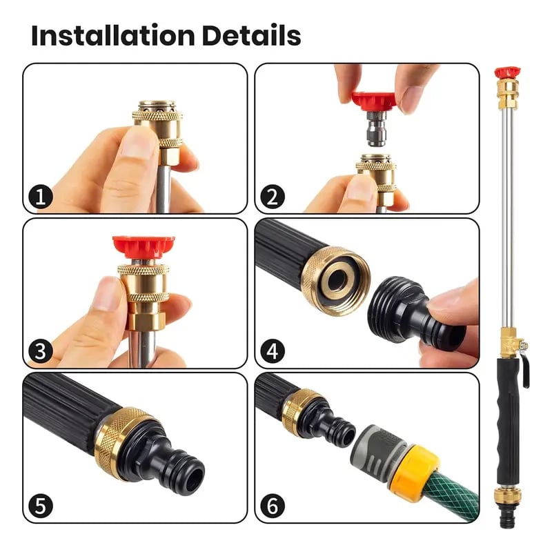 High-pressure Cleaner With Jet Nozzle For Garden Hose