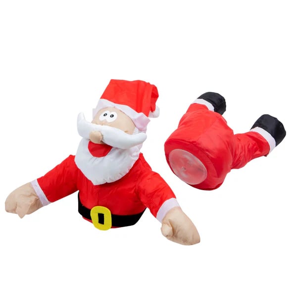 Crashing reindeer and Santa Claus set