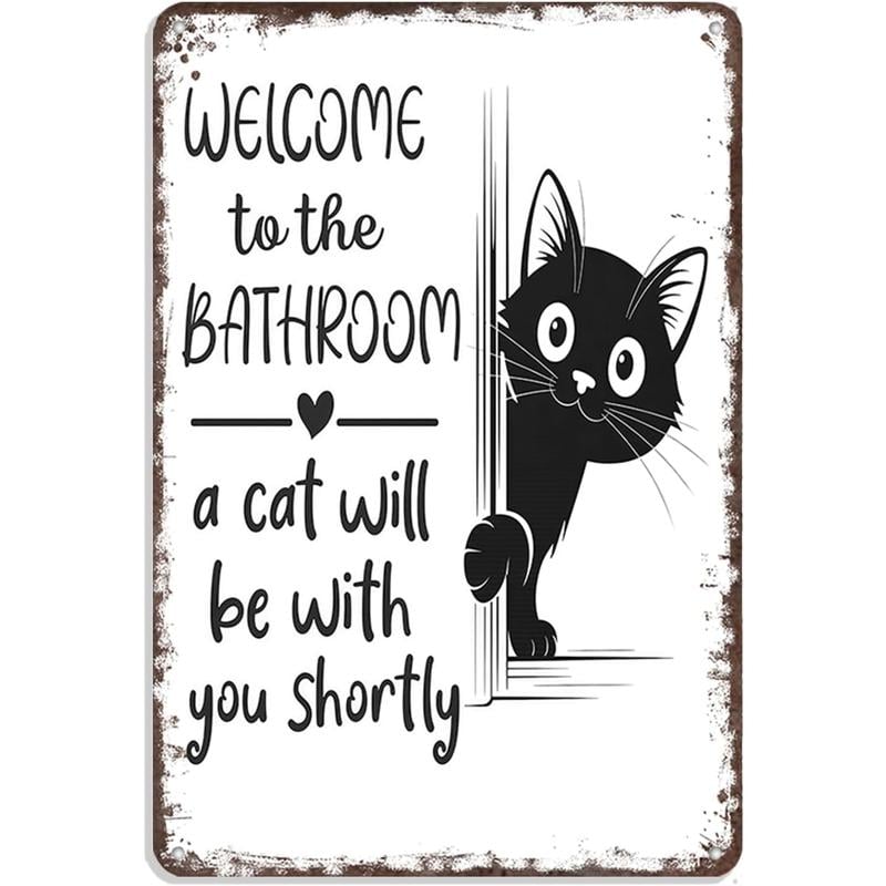 🔥Last day 49% discount – Vintage black and white cat wall art