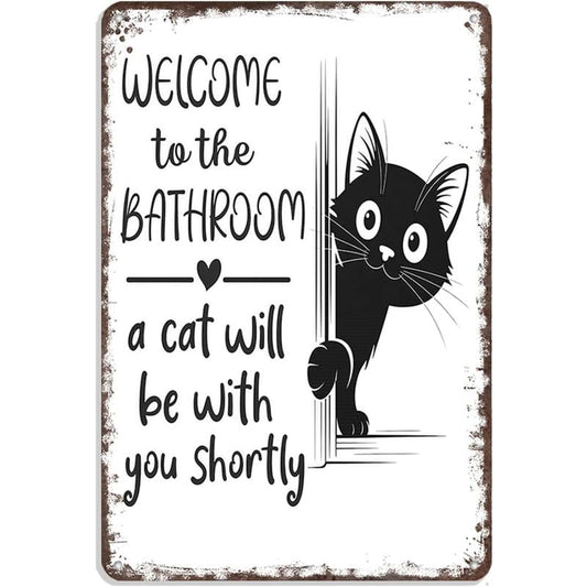 🔥Last day 49% discount – Vintage black and white cat wall art