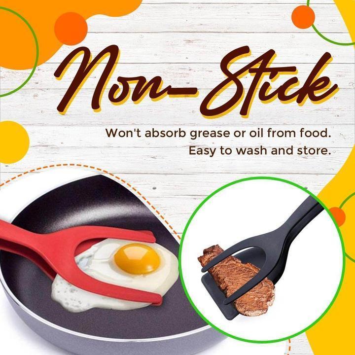 🥘 LIMITED-TIME 50% OFF! 🍳 2-in-1 Grip Flip Tongs with Silicone Tips – Non-Scratch, Non-Stick, Heat-Resistant ✨