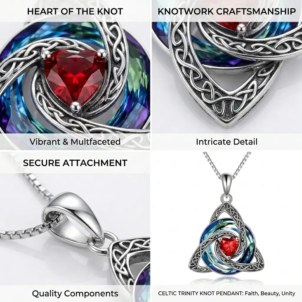 ✨Birthstone Celtic Trinity Knot Necklace – Meaningful Symbol of Love & Connection ❤️