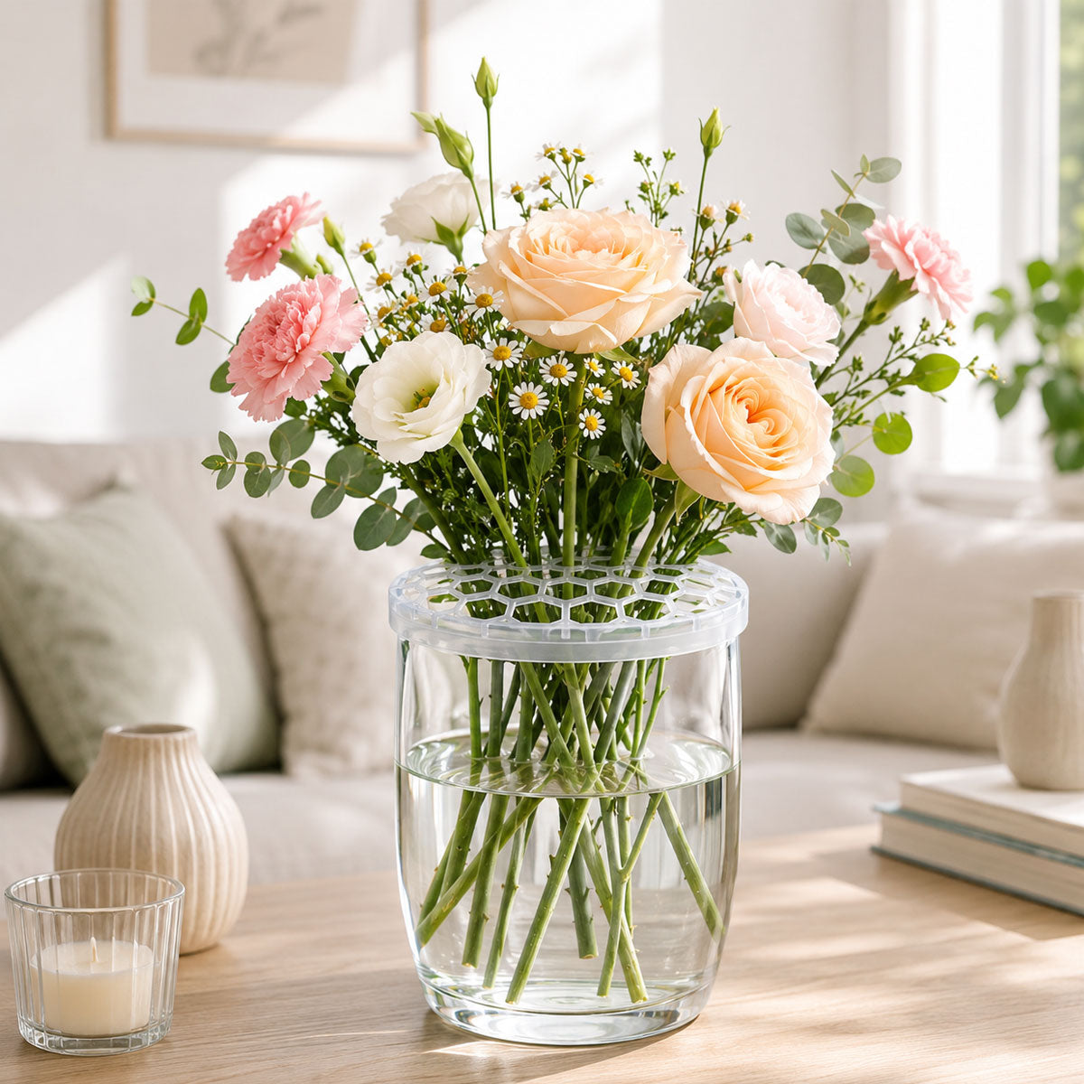 🌸 Honeycomb Silicone Flower Arranging Grid