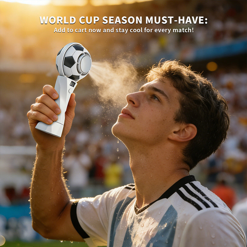 2026 Soccer Handheld Cooling Fan – Portable Turbo Rechargeable Mini Fan