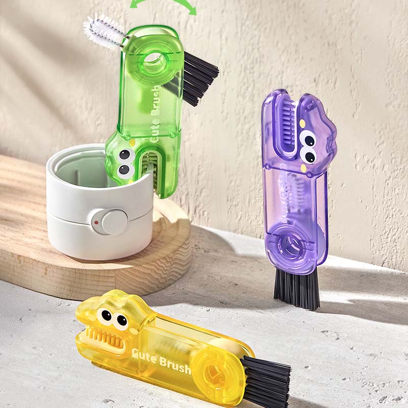 🐊 Crocodile Multifunctional Cleaning Brush – 3 Brush Heads for All Cup Types