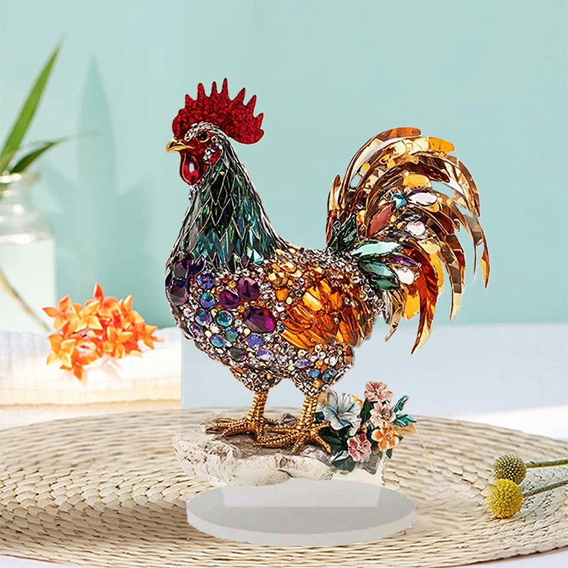 Colorful Lucky Rooster Figurine