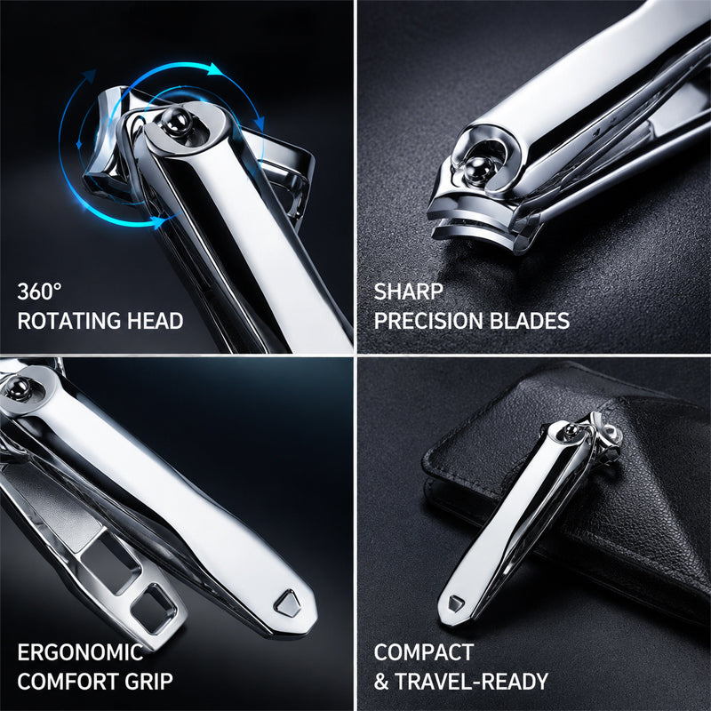 360-Degree Rotating Stainless Steel Multi-Purpose Nail Clipper