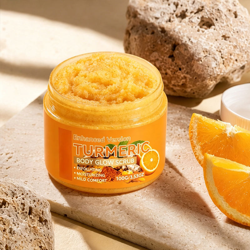 Turmeric Body Glow Scrub with Sweet Orange – Exfoliating, Hydrating & Non-Greasy for Radiant Skin