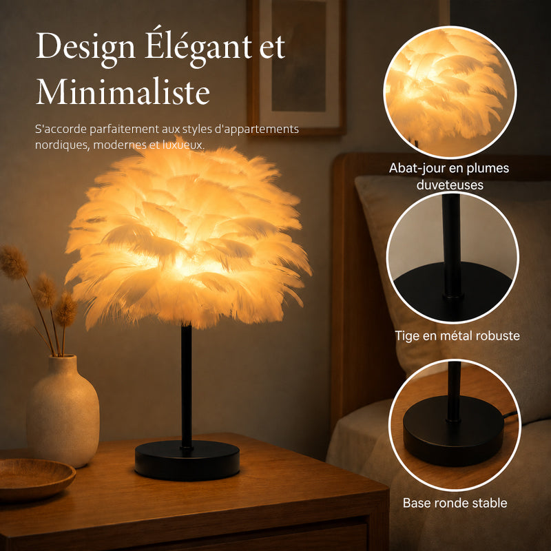 Nordic-Style Decorative "Plume" Table Lamp for the Bedroom