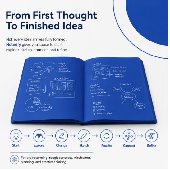 📘 Notedfy Think Blue Notebook – A Different Page for Better Ideas 💙