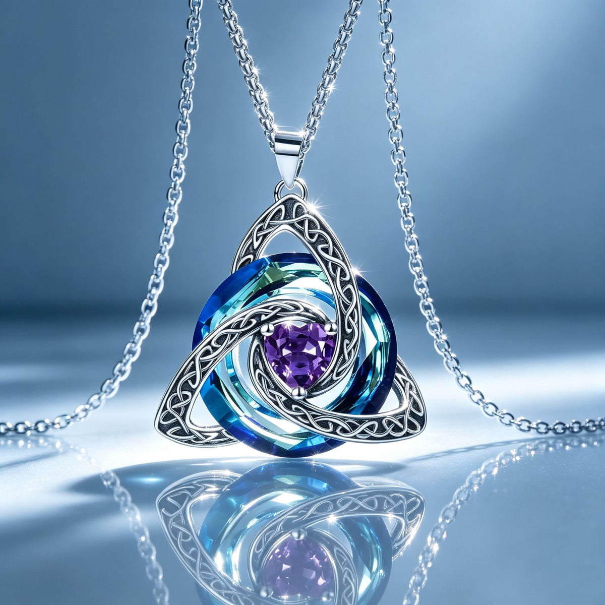 ✨Birthstone Celtic Trinity Knot Necklace – Meaningful Symbol of Love & Connection ❤️