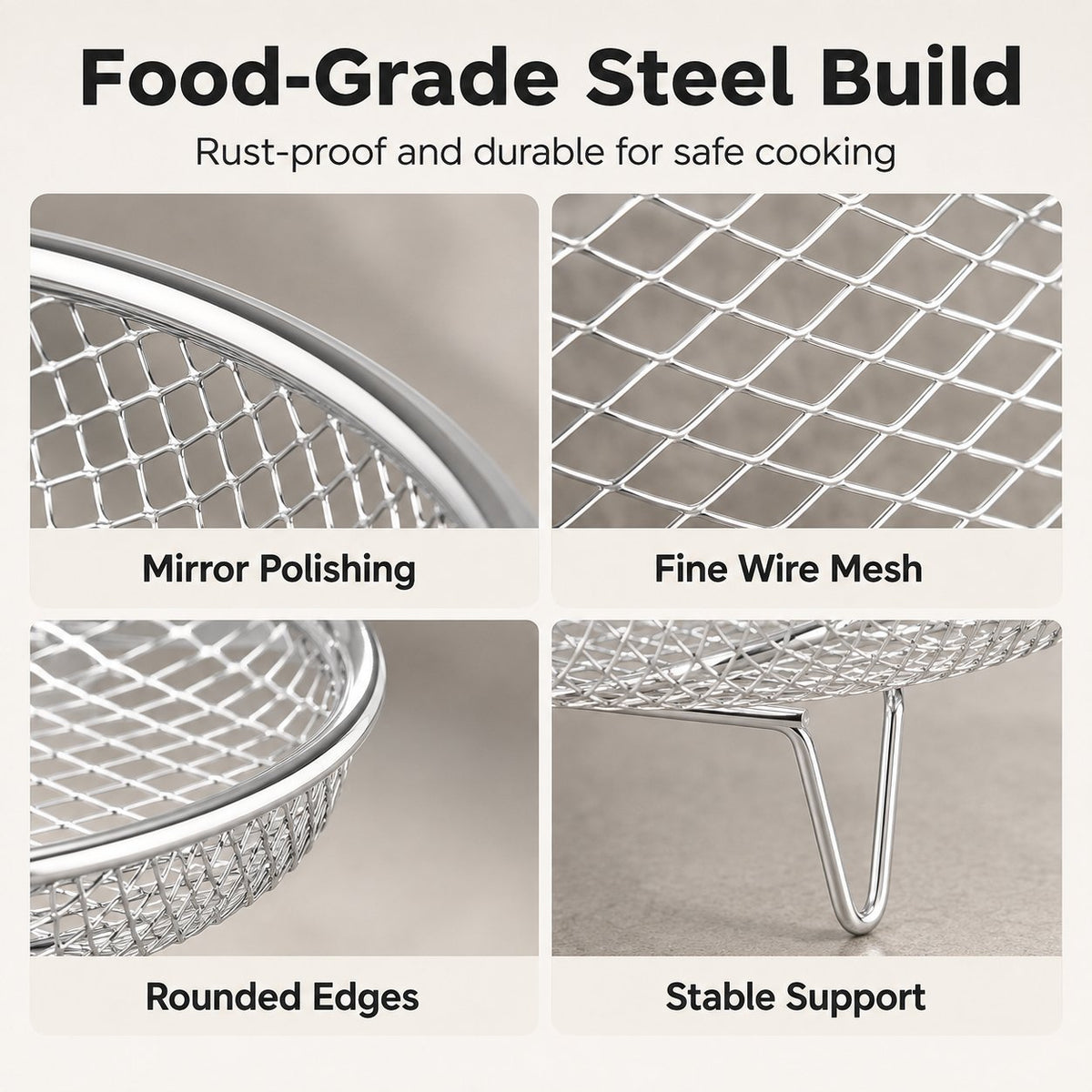 🔥🥘 Air Fryer Stainless Steel Rack – Effortlessly Crispy