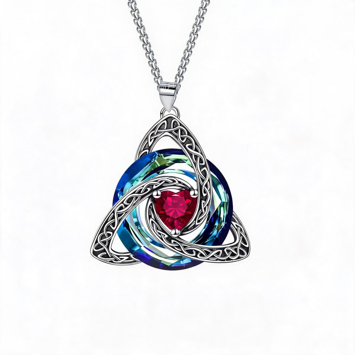 ✨Birthstone Celtic Trinity Knot Necklace – Meaningful Symbol of Love & Connection ❤️