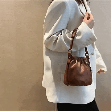 Wrinkled Design Soft Leather Bag 👜✨