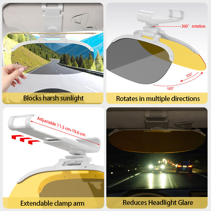 Universal Car Sun Visor Extender - Day & Night Anti-Glare Driving Visor for UV Block & Night Vision