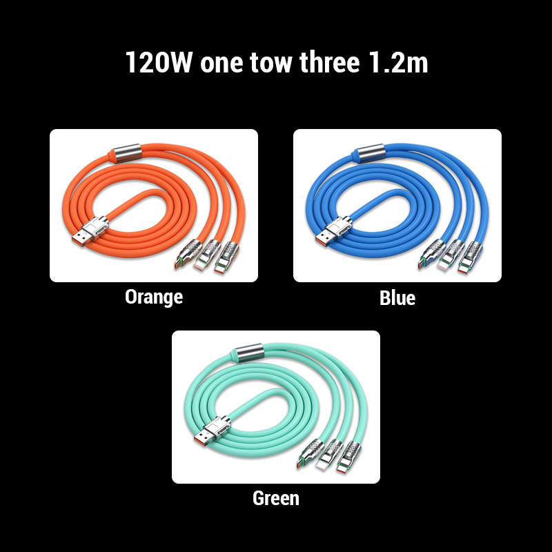 120w Super Fast Charging 3-In-1 Data Cable