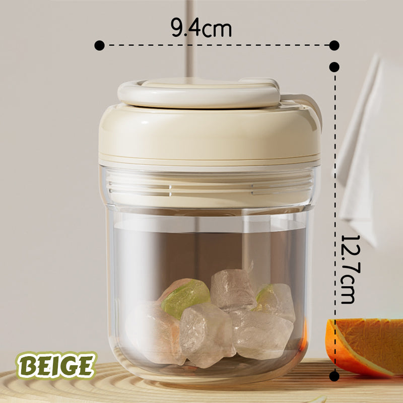 Portable Press-to-Dispense Ice Cup
