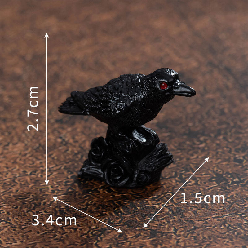 Haunting Halloween Raven & Skeleton Crow Decor - Resin Ornaments