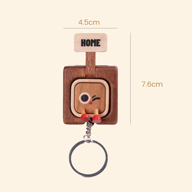 Wooden Creative Package Magnetic Keychain