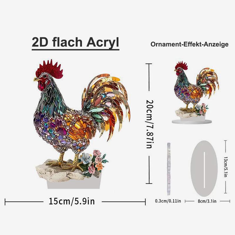 Colorful Lucky Rooster Figurine
