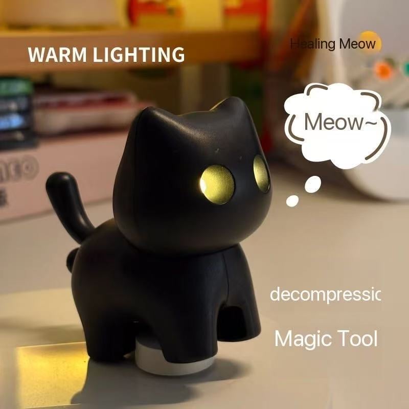 🌙 Black cat night light keyring