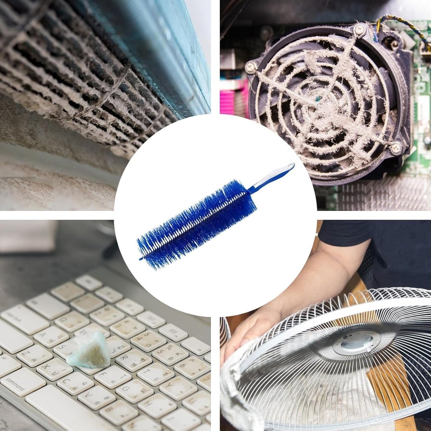 Flexible Fan Dusting Brush Non-Disassembly Fan Cleaning Brush