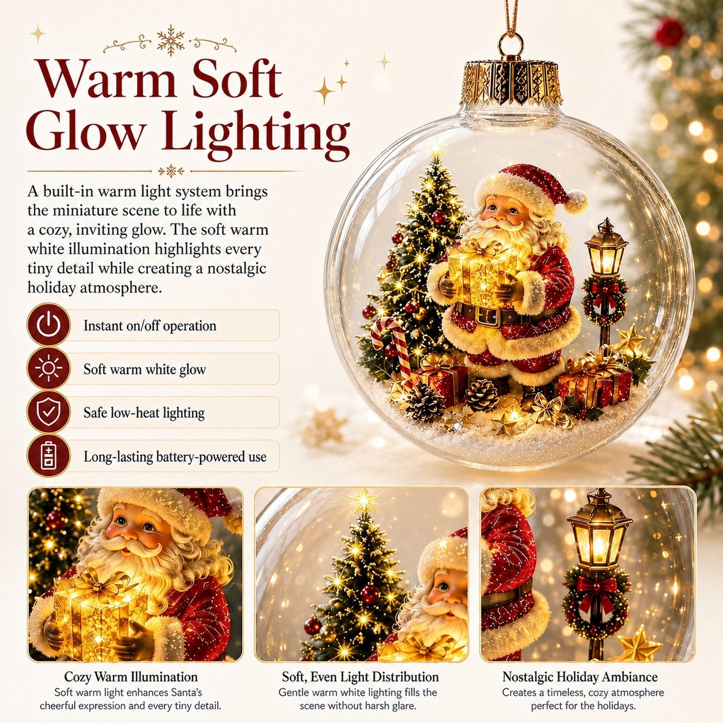 🎄Glowing Christmas Diorama Ornament – A Tiny Winter World in the Palm of Your Hand👼