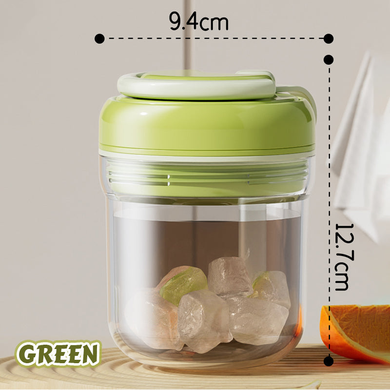 Portable Press-to-Dispense Ice Cup